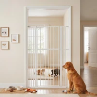 PawHut Barreira de Segurança Extra Alta 160 cm para Crianças e Animais, Ajustável 76-105 cm com Fecho Automático(m-10)