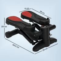 SPORTNOW Mini-stepper, compact stepperapparaat voor workouts, fitness-stepper met LCD-monitor en antislippedalen, zwart(m-3)