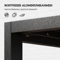 Outsunny Bijzettafel met latten-ontwerp balkontafel van aluminium weerbestendig 90 x 50 x 42 cm Zwart(m-5)