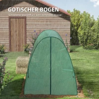 Outsunny Bogen-Gewächshaus mit Sandsäcken und Kunststoff-Abdeckung, 2 Rolltüren, Netzfenster, tragbar, 1,8 x 1,8 x 2 m, Grün(m-4)