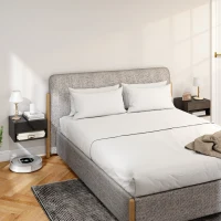 HOMCOM Conjunto de 2 Mesas de Cabeceira Suspensas com Gaveta Prateleira Aberta para Quarto 37x32x21 cm Preto Brilhante(m-9)