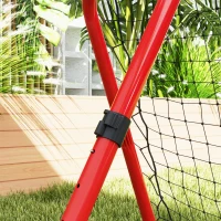 HOMCOM Fußball Rebounder-Netz, klappbar, Rückprallwand, Verstellbar in 5 Stufen, Metall, 78 x 84 x 65-78 cm, Rot(m-8)