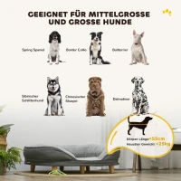 PawHut Hundebett für Hunde bis 25 kg, abnehmbarer Bezug, rutschfeste Füße, 90 x 78 x 25 cm, Grau(m-4)