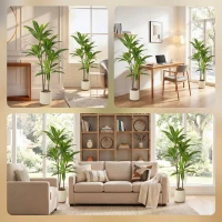 HOMCOM 150cm Lifelike Fake Tree, Artificial Dracaena Tree with Bendable Trunks, Green(m-7)