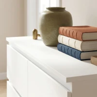 HOMCOM Ladekast met 3 laden, moderne opbergmeubels voor de slaapkamer, wit(m-10)
