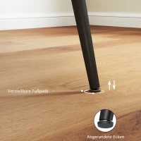 HOMCOM Uitschuifbare eettafel, uitbreidbare tafel voor 6-8 personen, keukentafel met stevige stalen poten(m-6)