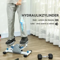 SPORTNOW Mini-stepper, stepmachine voor workouts en fitnessoefeningen, met LCD-monitor en antislippedalen, grijs(m-5)