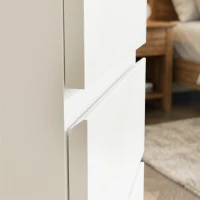 HOMCOM Ladekast met 3 lades, moderne opbergmeubel voor de slaapkamer, wit(m-12)