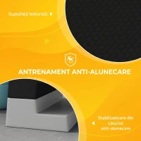 SPORTNOW Stepper Reglabil pe Înălțime cu Trepte Detașabile și Bază Antiderapantă, din ABS, 97x36x15/20/25 cm, Gri(m-6)