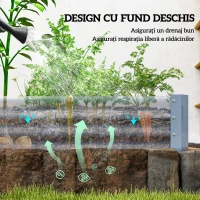 Outsunny Jardinieră de Exterior din Oțel cu Fund Deschis și Margini Întărite, 240x120x30 cm, Argintiu(m-6)
