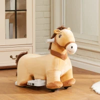 AIYAPLAY Porteur cheval électrique voiture électrique en animal avec guidon antidérapant pour enfants de 18 à 36 mois marron(m-10)