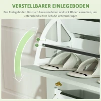 HOMCOM Schuhschrank für 12 Paar Schuhe, mit 1 ausziehbaren Schublade, 2 Flip-Schubladen, Schuhkommode, 88 x 30 x 120 cm, Grün(m-5)