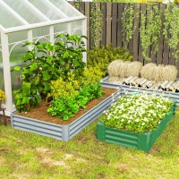 Outsunny Jardinieră de Exterior din Oțel cu Fund Deschis și Margini Întărite, 240x120x30 cm, Argintiu(m-8)