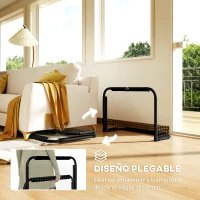 HOMCOM Mini Porterías de Fútbol Plegables Set de 2 Porterías de Exterior para Niños y Adultos 90x36x60 cm Negro(m-6)