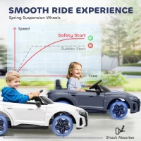 HOMCOM Auto Elettrica per Bambini 3-5 Anni con Telecomando, Sospensioni e Clacson, 103x58x41 cm, Grigio e Nero(m-7)