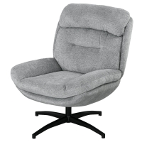 HOMCOM draaibare loungestoel voor de woonkamer, brede zitting, dikke kussens, comfortabele relaxstoel in chenille-look, waterafstotend, ideale leesstoel voor het slaapkamer, grijs