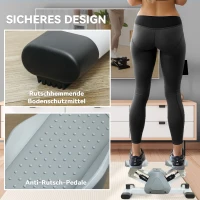 SPORTNOW Mini-stepper, stepmachine voor workouts en fitnessoefeningen, met LCD-monitor en antislippedalen, grijs(m-7)