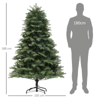 HOMCOM Kerstboom, Alpen spar, levensecht, breed & weelderig, 180 x Φ105 cm, Groen(m-3)
