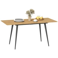HOMCOM Uitschuifbare eettafel, uitbreidbare tafel voor 6-8 personen, keukentafel met stevige stalen poten(m-11)