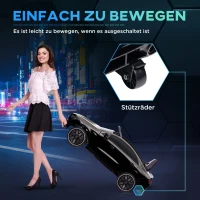 AIYAPLAY Kinder elektrische auto, afstandsbedienbaar, met transportrollen, LED-lichten, toeter, voor kinderen van 3-6 jaar, Zwart(m-5)