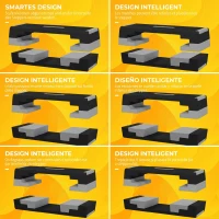SPORTNOW Stepper Reglabil pe Înălțime cu Trepte Detașabile și Bază Antiderapantă, din ABS, 97x36x15/20/25 cm, Gri(m-5)