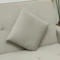 HOMCOM Three-Person Velvet-Feel Sofa Bed - Beige(m-9)