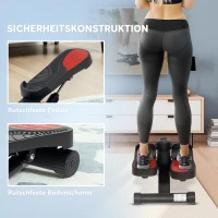 SPORTNOW Mini-stepper, compact stepperapparaat voor workouts, fitness-stepper met LCD-monitor en antislippedalen, zwart(m-6)