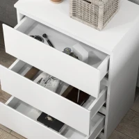 HOMCOM Ladekast met 3 lades, moderne opbergmeubel voor de slaapkamer, wit(m-11)