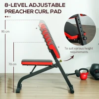 SPORTNOW Foldable Weight Bench - Multi-Functional Gym Bench Roman Chair for Bicep Curl, Hyper Back Extension, Push Up, and Full Body Weight Training Workout(m-6)