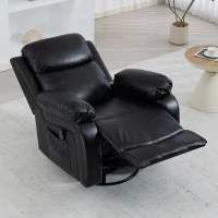 HOMCOM Massagesessel mit 8 Vibrationsköpfen, Relaxsessel, verstellbare Rückenlehne + Fußstütze, Schwarz(m-10)