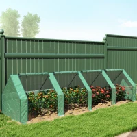Outsunny Kas met ritssluitingsramen, winterbestendig foliekas van staal 360 x 90 x 90 cm groen(m-8)