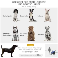 PawHut Hundebuggy, faltbar, aufklappbar, Liegekissen, Stahlrahmen, Blau/Schwarz(m-4)