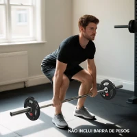SPORTNOW Discos de Pesos com Orifício de Ø50 mm 2 Discos de 15 kg com Triplo Aperto para Halteres e Barras Ø34x5 cm Preto(m-8)