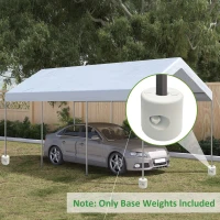 Outsunny Pack de 4 Pesos para Carpas Plegables Soportes Rellenables con 8,7 kg de Agua o 12 kg de Arena Ø21,5/24x25,5 cm Blanco(m-10)