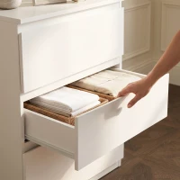 HOMCOM Ladekast met 3 lades, moderne opbergmeubel voor de slaapkamer, wit(m-10)