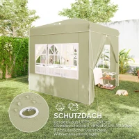 Outsunny 2,5 x 2,5 m pop-up paviljoen met zijwanden en draagtas, UPF50+ in hoogte verstelbaar tuintent, Cremewit(m-6)