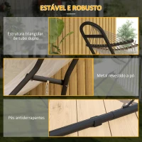 Outsunny Suporte para Rede Comprimento 278 cm Corrente Ajustável com Estrutura de Aço para Redes de 2,75-4 m Capacidade 150 kg Preto(m-4)