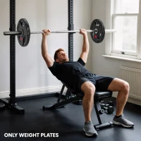 SPORTNOW Olympic Weight Plate, 2"/5cm Weight Disc with Tri-Grips, 20kg Dumbbell Plate for Weightlifting and Strength Training Home Gym Fitness Workout, Black(m-7)