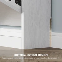 HOMCOM Pantofar Slim cu 3 Sertare Rabatabile cu Decupaj Inferior, din Lemn, 80x17x108 cm, Alb(m-6)