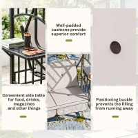 Outsunny Garden Texteline 2 Person Swing Chair-Beige(m-6)