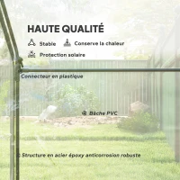 Outsunny Serre de Jardin Balcon terrasse Serre pour tomates 1,8L x 1l x 1,68H m Acier plastique imperméable Transparent Vert(m-5)