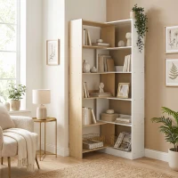HOMCOM Libreria Angolare a 5 Ripiani dal Design Modulabile e Salvaspazio, in Legno, 67x67x163.7 cm, Multicolore(m-10)