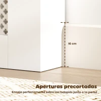 HOMCOM Cubre Radiadores 78x19x81 cm Cubierta para Radiador Diseño Moderno de Listones y Nido de Abeja Blanco(m-7)