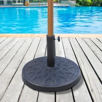 Outsunny Bază rotundă pentru umbrelă, pentru stâlpi de Ø38 și Ø48 mm, din rășină și oțel, Ø45 cm, bronz(m-10)
