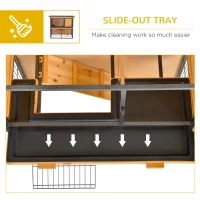 PawHut Guinea Pig Hutch Rabbit Hutch Wood-metal Elevated Pet House Bunny Cage with No-Leak Tray Ramp Openable Roof Outdoor 89.5 x 45 x 81cm Light Yellow(m-6)