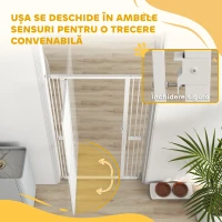 PawHut Poartă pentru Câini și Pisici, Înaltă de 180 cm, Extensibilă de la 77-104 cm, Montaj prin Presiune, Albă(m-7)