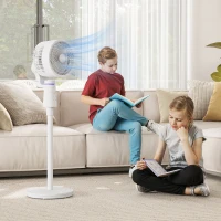 HOMCOM Standventilator Luftzirkulator Lüfter mit 3 Geschwindigkeitsstufen Fernbedienung Timer 70°+90° Oszillation(m-10)