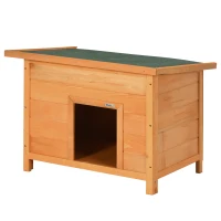 PawHut Wooden Dog House, Water-resistant Elevated Pet House with Open Top, 82W x 58D x 58H cm(m-22)