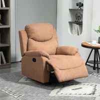 HOMCOM Fotoliu Relax Manual Reclinabil la 150° cu Suport pentru Picioare din Material Textil, 93x88x102cm, Maro Închis(m-10)