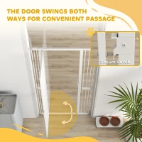 PawHut 180cm Extra Tall Pet Gate with 3.5 cm Narrow Gap, Pressure Mounted No Drilling Cat Gate for Doorways, 77-104cm Width(m-7)